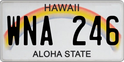 HI license plate WNA246