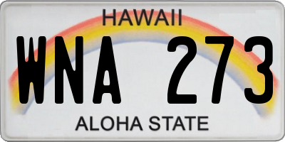 HI license plate WNA273