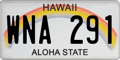 HI license plate WNA291