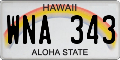 HI license plate WNA343