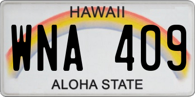 HI license plate WNA409