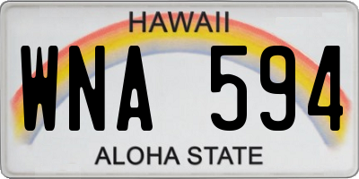 HI license plate WNA594