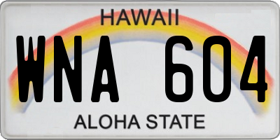 HI license plate WNA604