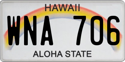 HI license plate WNA706
