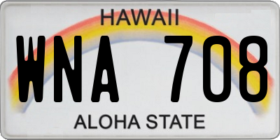 HI license plate WNA708