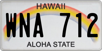 HI license plate WNA712