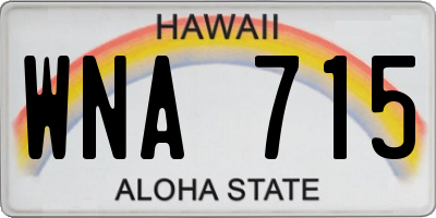 HI license plate WNA715