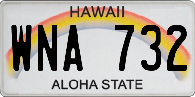 HI license plate WNA732