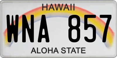HI license plate WNA857