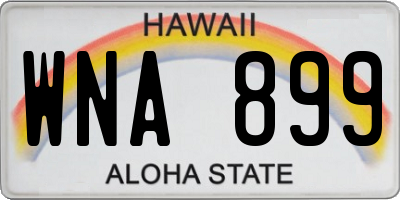 HI license plate WNA899