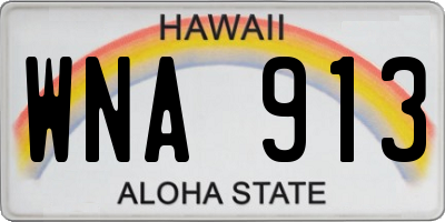 HI license plate WNA913