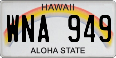 HI license plate WNA949