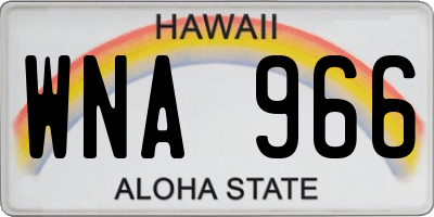 HI license plate WNA966