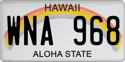 HI license plate WNA968