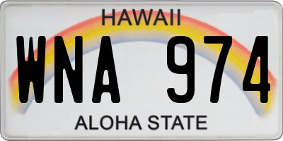 HI license plate WNA974
