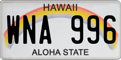 HI license plate WNA996