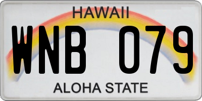 HI license plate WNB079
