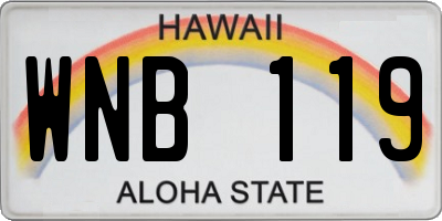 HI license plate WNB119