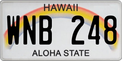 HI license plate WNB248