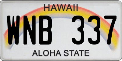 HI license plate WNB337