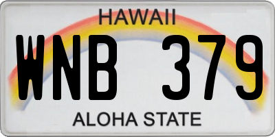 HI license plate WNB379