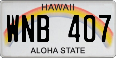 HI license plate WNB407