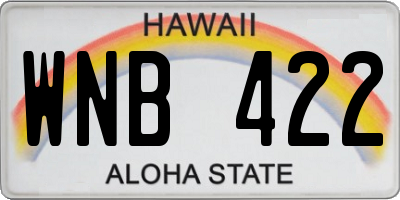 HI license plate WNB422