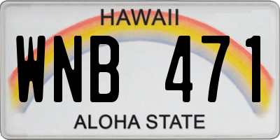 HI license plate WNB471