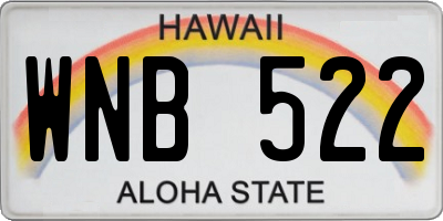 HI license plate WNB522