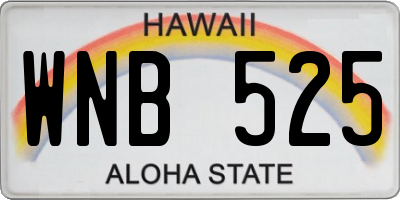 HI license plate WNB525