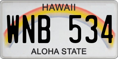 HI license plate WNB534