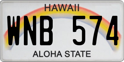 HI license plate WNB574