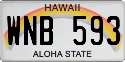 HI license plate WNB593