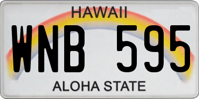 HI license plate WNB595