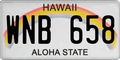 HI license plate WNB658