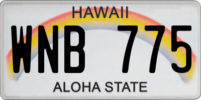 HI license plate WNB775