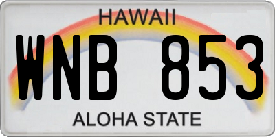 HI license plate WNB853