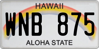 HI license plate WNB875