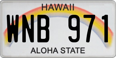 HI license plate WNB971