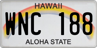 HI license plate WNC188