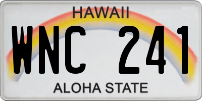 HI license plate WNC241