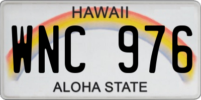 HI license plate WNC976