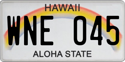 HI license plate WNE045
