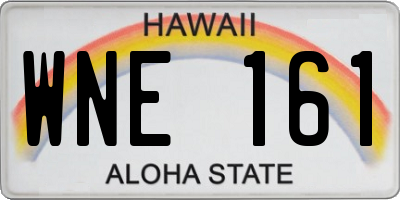 HI license plate WNE161