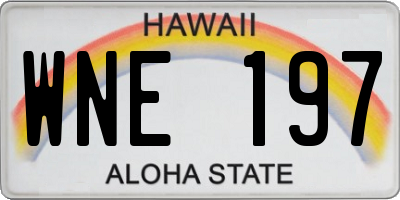 HI license plate WNE197