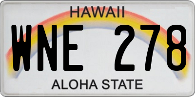 HI license plate WNE278