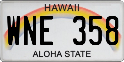 HI license plate WNE358