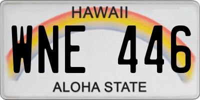 HI license plate WNE446