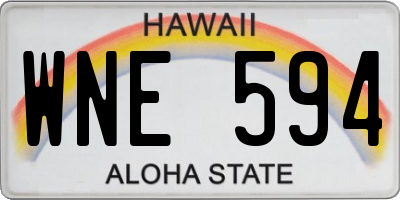 HI license plate WNE594