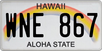 HI license plate WNE867